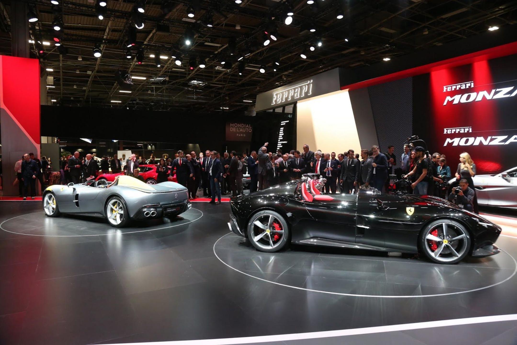 The limited series Ferrari Monza SP1 and SP2 showcased at the Paris Motor Show