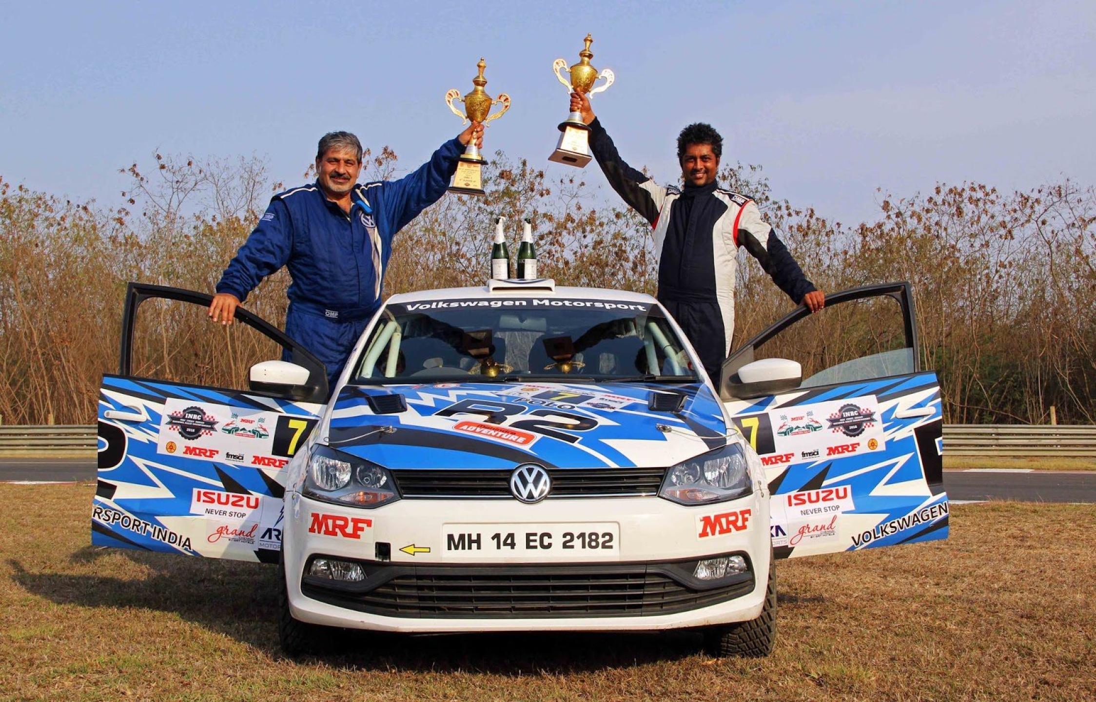 Vicky Chandhok in his Volkswagen Polo R2 finishes 3rd at FMSCI INRC 1 category